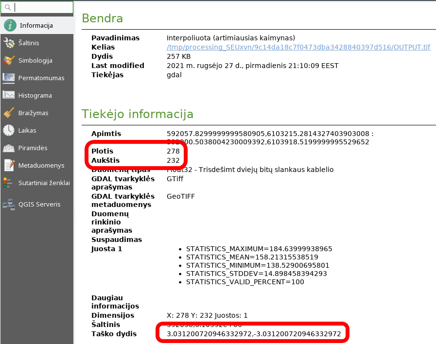 Sluoksnio savybės
